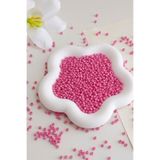hobi dünyası evim 25 Gram Kum Boncuk Orta Boy 4 mm Janjanlı Bileklik Takı Küpe Kolye Abiye Malzemesi - Açık Pembe