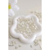 hobi dünyası evim 30 Adet Beyaz Sedefli Yaprak Çiçek Boncuk 12 mm Gelin Tacı Aksesuar Küpe Örgü Süsleme Takı Armcuff Tespih Başlığı Halhal Boncuğu Lale, Çan, Müge Çiçeği Boncuğu