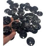 Hobi Dünyası Evim 30 Gram 25 mm Mango Pul Güpür Takı Kumaş Bandana File Bere Çanta Pulu Sedefli Parlak Payet Pul Boncuk - Siyah