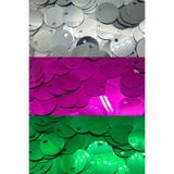 hobi dünyası evim 3'lü Set 10'ar Gram 30mm Süsleme Pulu, Çanta Pulu, Payet Pul, Supla Pulu, Mendil Pulu, Oya Pulu Yeşil Pul Pembe Pul Gümüş Pul