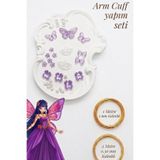 hobi dünyası evim ArmCuff Yapım Seti Flora Serisi İnci Detaylı Arm Cuff 30 Adet Boncuk 2 mm ve 0.30 mm Gold Tel Kol Bilekliği