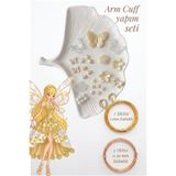 hobi dünyası evim ArmCuff Yapım Seti Manifest Winx Serisi İnci Detaylı Arm Cuff 30 Adet Boncuk 2 mm ve 0.30 mm Gold Tel Kol Bilekliği Arm Cuff