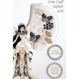 Hobi Dünyası Evim Armcuff Yapım Seti Manifest Winx Serisi Inci Detaylı Arm Cuff 30 Adet Boncuk 2 mm ve 0.30 mm Gümüş Tel Kol Bilekliği Arm Cuff - Altın