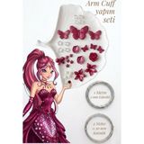Hobi Dünyası Evim Armcuff Yapım Seti Manifest Winx Serisi Inci Detaylı Arm Cuff 30 Adet Boncuk 2 mm ve 0.30 mm Gümüş Tel Kol Bilekliği Arm Cuff - Bordo