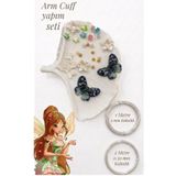 hobi dünyası evim ArmCuff Yapım Seti Winx Serisi İnci Detaylı Arm Cuff 25 Adet Boncuk 2 mm ve 0.30 mm Gümüş Tel Kol Bilekliği Arm Cuff