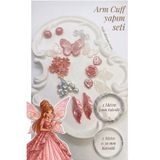 hobi dünyası evim ArmCuff Yapım Seti Winx Serisi İnci Detaylı Arm Cuff 30 Adet Boncuk 2 mm ve 0.30 mm Gümüş Tel Kol Bilekliği - Pembe Pudra