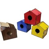 Hobi EF-302 Çatılı Renkli Muhabbet Kuşu Yuvalık - 1 ADET - Sarı