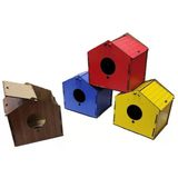 Hobi Ef-302 Çatılı Renkli Muhabbet Kuşu Yuvalık