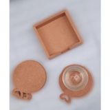 Hobi Erdl 90053 Dekoratif Yuvarlak Kalpli Ahşap Mdf Çay Tabak Altı Set El Yapım