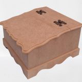 Hobi Erdl 90068 Dekoratif Çay Kutu Ahşap Mdf Ham Cnc İtinalı Paket Kargo El Yapım