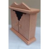 Hobi Erdl Dekoratif 90071 Anahtarlık Kutu Yarım Kapak Model Ahşap Mdf Ham El Yapı