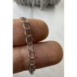 Hobi Goom Takı Yapımı / Üretimi İçin Paslanmaz Çelik Silver Renk Kalın Uzatma Zinciri / Ek Zincir | 1 Metre