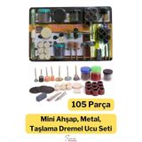 Hobi Gravür Dremel Taşlama Ucu Mini Metal Ahşap Oyma Seti Parlatma Çapak Alma 105 Parça Kalıpçı Set