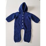 Hobi Kafe 3-6 Aylık El Örgüsü Kapüşonlu Bebek Tulumu - Lacivert - Lacivert - 3 - 6 Ay