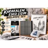 Hobi Market Art Karakalem Eskiz Çizim Başlangıç Seti 26 Parça