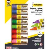 Hobi-Marketart Brons Whiteboard Marker Beyaz Tahta Kalemi Seti 10 Renk