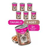 Hobi Maxicat Tavuklu Yetişkin Kedi Konservesi 400 gr x 6 Adet - Taurin Destekli, Tam ve Dengeli Mama