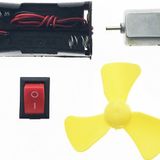Hobi Motor Deney Seti Dc Motor. Anahtar. Pil Yatağı. Pervane Set
