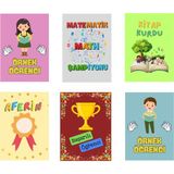 Hobi Reyon 48 Adet Öğrenci Başarı Tebrik Kartı 70X50 mm (Örnek Öğrenci,kitap Kurdu, Aferin,matematik Şampiyonu)