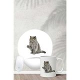 Hobi Shop British Shorthair Desenli Bilek Destekli Mouse Pad Kupa Seti