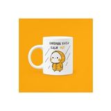 Hobi Shop Garibanın Yüzü Gülür Mü Baskılı Mood Turuncu Seramik Beyaz Kupa Bardak