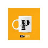 Hobi Shop P Harfi Baskılı Porselen Kupa