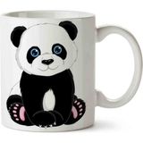 Hobi Shop Panda Giant Cuteness Sevimli Panda Porselen Kupa Bardak - Beyaz - 300 cc