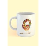 Hobi Shop Renkli Kulaklık Baskılı Kahve Kupası - Beyaz - 300 cc