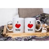 Hobi Shop - Sevgililer Günü Özel Tasarım 2'li Kupa Seti - Beyaz - 300 cc