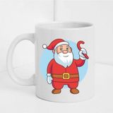 Hobi Shop Yılbaşına Özel Noel Baba Figürlü Beyaz Baskılı Kupa/bardak - 300 cc