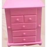 Hobi Takı Kutu Makyaj Şifonyer 90389 Model 9Çekmece Parlak Pembe Ahşap Mdf Elyapım