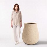 Hobi Tarım Büyük Beton Saksı 52x72x80cm - Bej