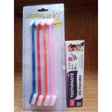 Hobi Toothpaste Kedi ve Köpekler Için Diş Macunu 100 Gr+4'lü Diş Fırça Seti - Beyaz