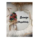 HOBİ55 Ahşap Kapı Süsü Karışık Cipso 30 cm Evimize Hoşgeldiniz 30 x 30