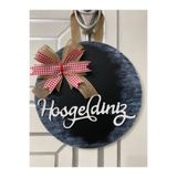 HOBİ55 Hoşgeldin Kapı Süsü Ahşap Kp-82 siyah 30 x 30
