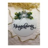 HOBİ55 Kapı Süsü Ahşap Hoşgeldiniz Siyah Hediyelik Yapraklı Yapay Okaliptus BEYAZ 30 x 30