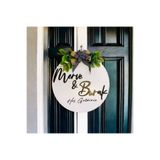 HOBİ55 Kapı Süsü Ahşap Size Özel Kapı Süsü Ev Hediyesi Isme Özel 30 X 30 Cm