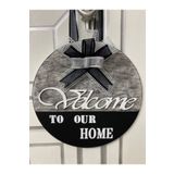HOBİ55 Kapı Süsü Ahşap Welcome Home 30x30 2022-2