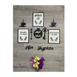 HOBİ55 Mutfak Duvar Süsü Kün Fe Yekün SİYAH 60 x 60