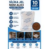 Hobialem 10 Adet 25 gr Silikajel Nem Alıcı Silika Jel Rutubet Önleyici Küf Giderici Desiccant