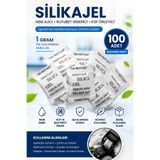 Hobialem 100 Adet 1 gr Silikajel Nem Alıcı Rutubet Giderici Küf Önleyici Silika Jel Paketi