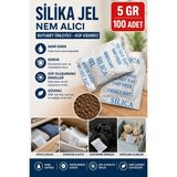 Hobialem 100 Adet 5 gr Silikajel Nem Alıcı Silika Jel Rutubet Önleyici Küf Giderici Paket