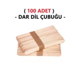Hobialem (100 Adet) Ahşap Büyük Dar Dil Çubuğu Abeslang Dondurma Dil Basma Ağda Çubuğu Natural
