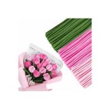 Hobialem 150 Adet 3'lü Şönil Şeker Pembe , Soft Pembe ve Haki Yeşil ,Çiçek Yapımına Uygun Tüylü Tel