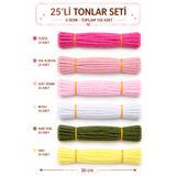 Hobialem 150 Adet 6'lı Şönil Seti Soft Pembe, Sarı, Gül Kurusu, Fuşya, Beyaz, Haki Yeşil ,Çiçek Yapım Tel