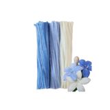 Hobialem 150 Adet Mavi, Beyaz, Açık Mavi Renkli Şönil , Çiçek Yapım Seti, Tüylü Tel, 30 Cm, Peluş Tel