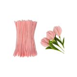 Hobialem 25 Adet Gül Kurusu Pembe Şönil , Çiçek Yapımına Uygun Tüylü Tel, 30 Cm 6 mm