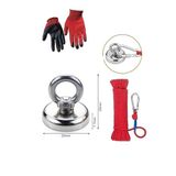 Hobialem 25Mm Magnet Fishing Seti, Neodyum Pot Mıknatıs 25Mm Çapında Halat Eldiven, Mıknatıs Balıkçılığı