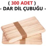 Hobialem (300 Adet) Ahşap Büyük Dar Dil Çubuğu Abeslang Dondurma Dil Basma Ağda Çubuğu Natur - Çok Renkli