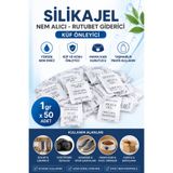 Hobialem 50 Adet 1 Gram Nem Alıcı Silikajel , Rutubet Giderici Küf Önleyici Mama Kabı Kurutucu Silika Jel